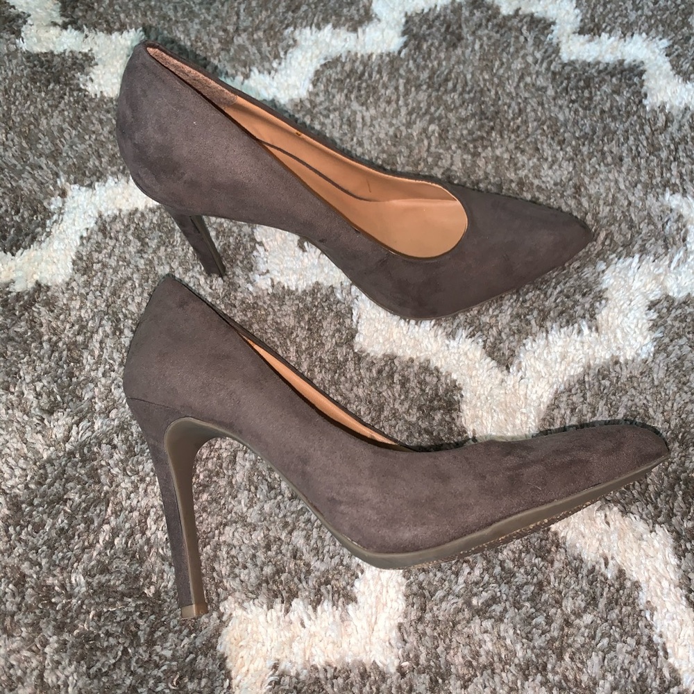 Cosmopolitan Brownish/Greenish Faux Suede Heel